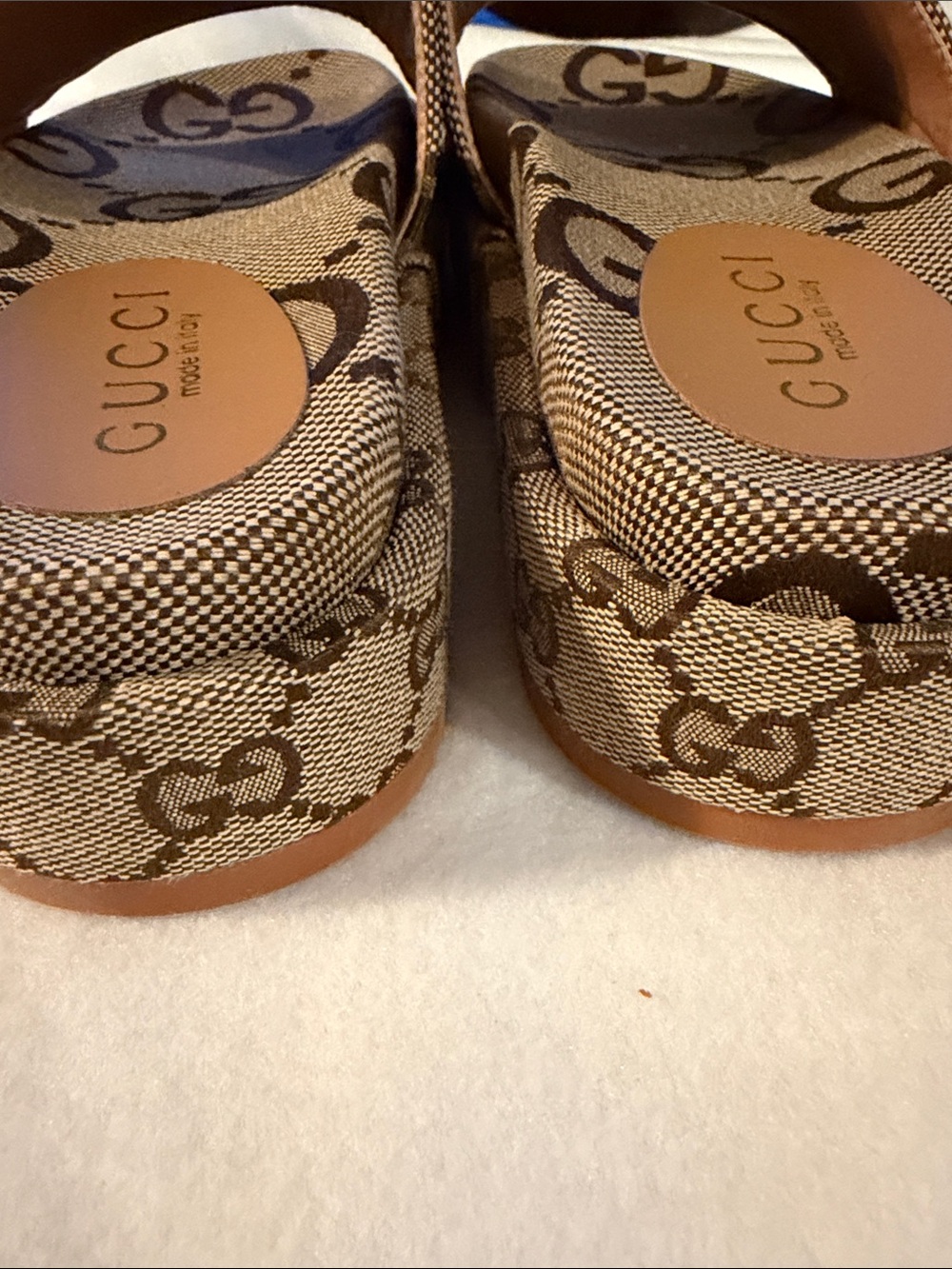 Gucci Beige and Brown GG Canvas Slide Mules 8.5 39 - Picture 5 of 7